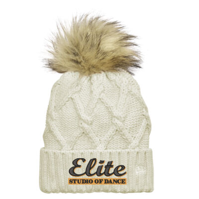 White Faux Fur Pom Beanie Thumbnail