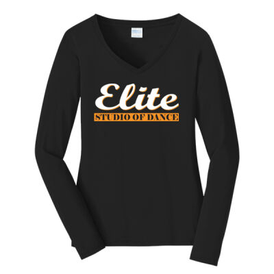 Ladies Long Sleeve Fan Favorite V Neck Tee Thumbnail